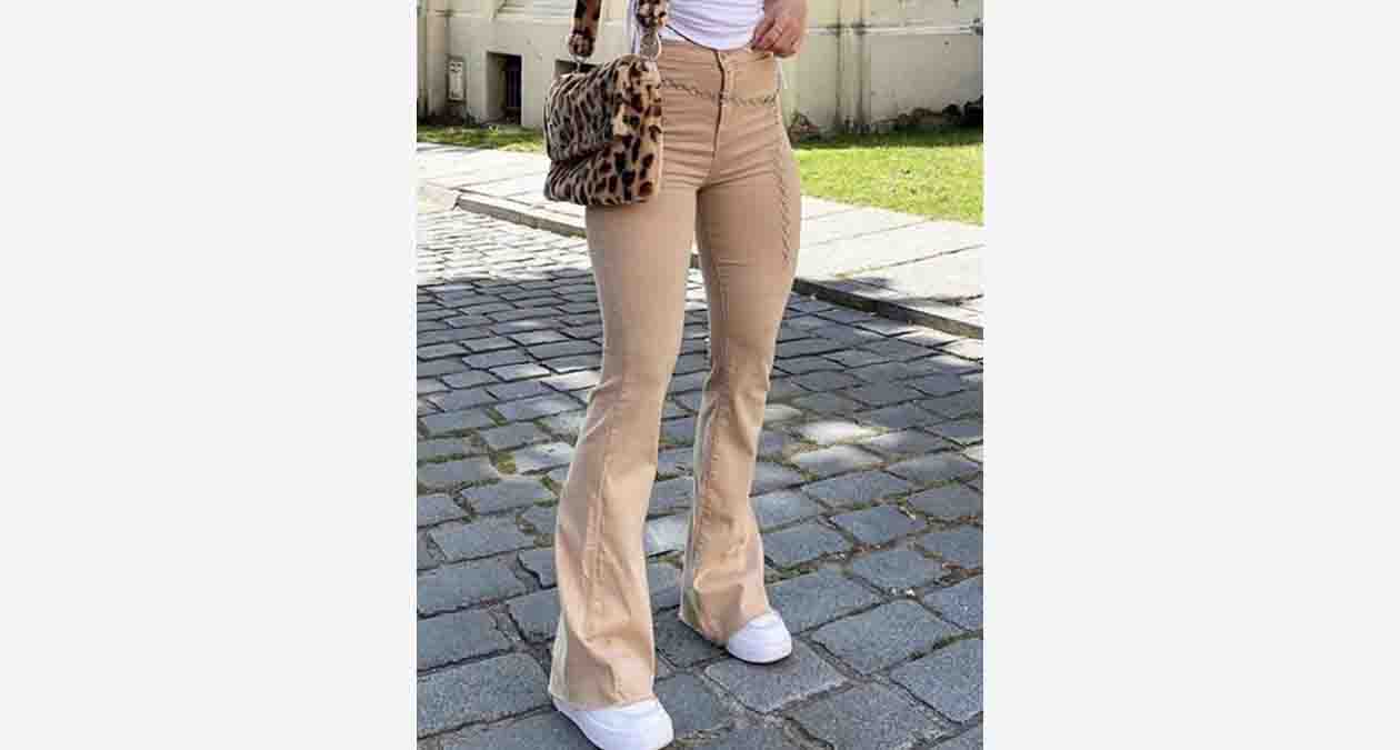 شلوار بوت کات کرم\
