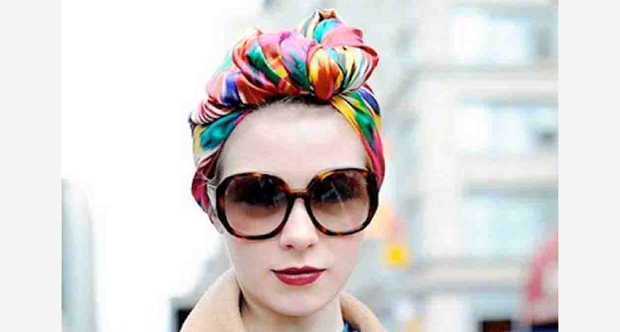 استایل روسری با توربان و اکسسوری