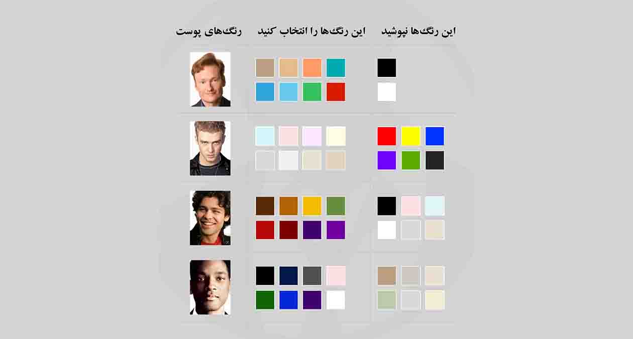 انتخاب لباس با توجه به رنگ پوست و بایدها و نبایدها